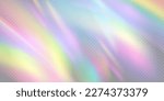 Rainbow light prism effect, transparent background. Hologram reflection, crystal flare leak shadow overlay. Vector illustration of abstract blurred iridescent light backdrop.