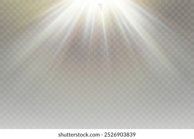 Rayos de luz de arco iris, estrella de cristal, efecto de lente de refracción de luz. Hermoso resplandor del sol, luz brillante png.	