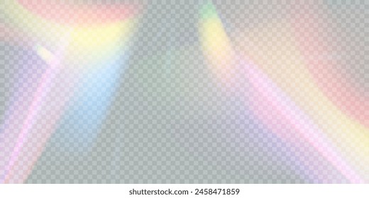 Rainbow light. Rainbow light refraction isolated on transparent background. Vector	
