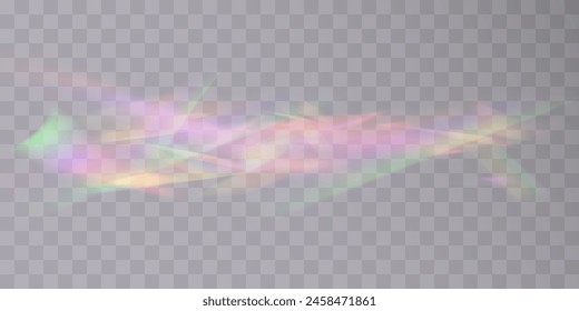 Rainbow light. Rainbow light refraction isolated on transparent background. Vector	
