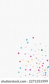 Rainbow Light Vector Transparent Background Star Banner. Party Shiny Confetti Template. Universe Vector Transparent Background Illustration. Blast Cosmos Sky Border.