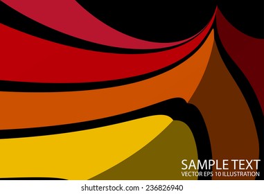 Rainbow lighted vector background illustration - Vector abstract curved background illustration template