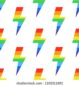rainbow lightning seamless pattern