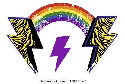 camiseta con símbolo de luz arco iris diseñada en blanco. Ilustración vectorial del Día del Orgullo Gay