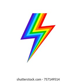 rainbow lightning. vector illustration