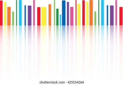 rainbow line abstract art background vector