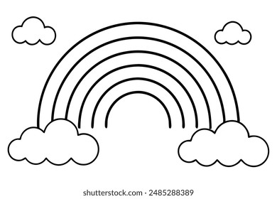 Rainbow Line Art Clean and Crisp Linework Design