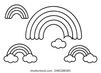 Rainbow Line Art Stylish Linework for Colorful Art Projects