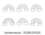 rainbow line art vector illustration