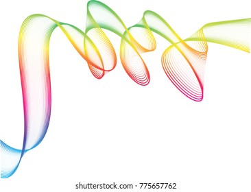 Rainbow line drawing abstract pattern background,EPS10