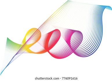 Rainbow line drawing abstract pattern background,EPS10