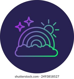 Rainbow Line Gradient Icon Design