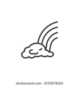 Rainbow line icon. linear style sign for mobile concept and web design. A curved rainbow over clouds outline vector icon. Symbol, logo illustration. Vector graphics