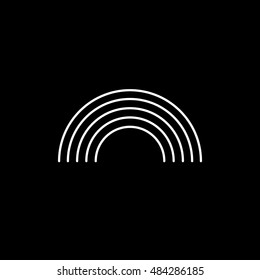 Rainbow Line Icon On Black Background