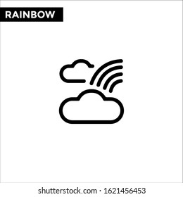 Rainbow line icon and solid vector sign, linear outline logo design illustration on white backround weather concept