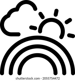 Rainbow line icon vector illustration