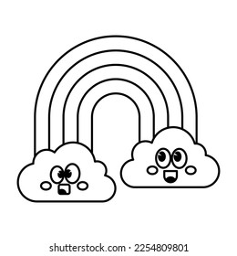 Rainbow line icon. vector illustration.