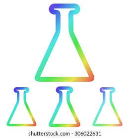 Rainbow line laboratory logo design set