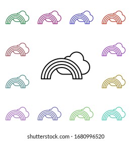 Rainbow line multi color style icon. Simple thin line, outline vector of camping icons for ui and ux, website or mobile application
