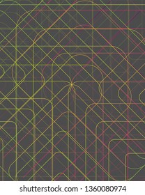 Rainbow line overlap on grey background