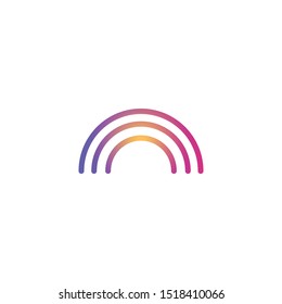 Rainbow  - Line Vector Icon