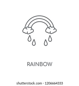 Rainbow linear icon. Rainbow concept stroke symbol design. Thin graphic elements vector illustration, outline pattern on a white background, eps 10.