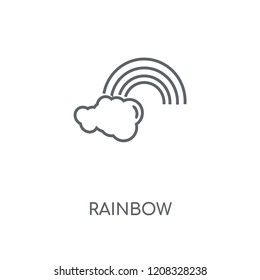 Rainbow linear icon. Rainbow concept stroke symbol design. Thin graphic elements vector illustration, outline pattern on a white background, eps 10.