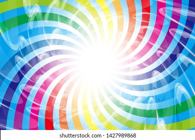 Rainbow Lines and Soap Bubbles, Colorful Background Material Wallpaper, Image of Happy Party, Swirl, Happiness
