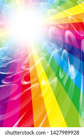 Rainbow Lines and Soap Bubbles, Colorful Background Material Wallpaper, Image of Happy Party, Swirl, Happiness