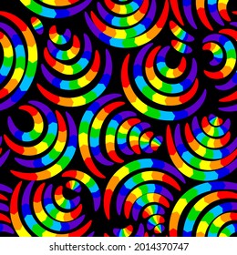 Rainbow lines vector seamless background