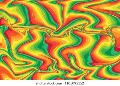 Rainbow liquid marble texture design. Colorful marbling surface. Wavy lines. Vibrant abstract paint design. Template for your design. Contemporary pattern. Vector illustration