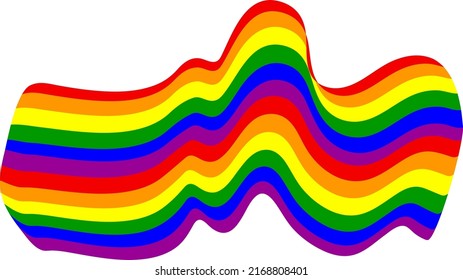 Rainbow liquify wave. Pride flag. Symbol of the LGBT community. Lesbian, gay and transgender. Gender identity.