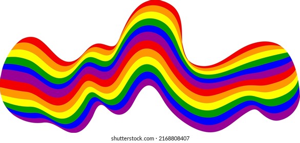 Rainbow liquify wave. Pride flag. Symbol of the LGBT community. Lesbian, gay and transgender. Gender identity.