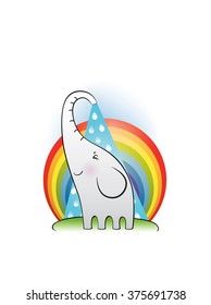 Rainbow little elephant baby
