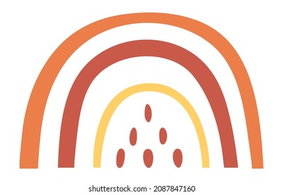Rainbow logo in boho childish style. Scandinavian pattern