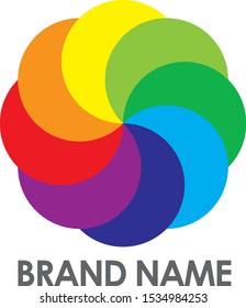 rainbow Logo circle colorful mark