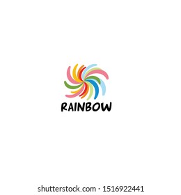 Rainbow logo design power color and modern