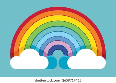 Diseño del logotipo del arco iris, símbolo colorido del arco iris del Vector

