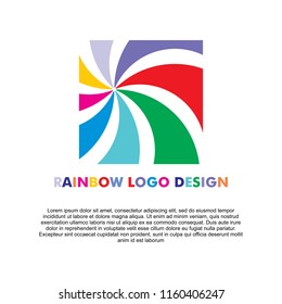 rainbow logo design vector illustration