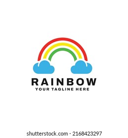 Rainbow logo design vector illustration