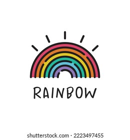 logotipo arco iris con semicírculo. ilustración vectorial