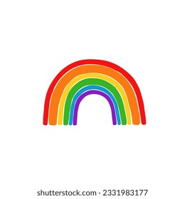 Rainbow logo icon sign Pride month template brand Social issues event in june Doodle cartoon cute design style Fashion print clothes apparel greeting invitation card banner badge poster flyer cover ad