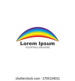rainbow logo icon vector illustration  design