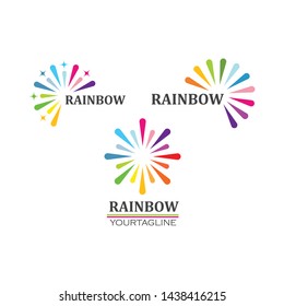 rainbow logo icon vector template design