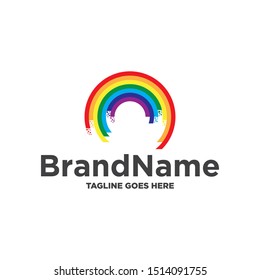 Rainbow Print Colors Vector Logo Design Stock Vector (Royalty Free ...