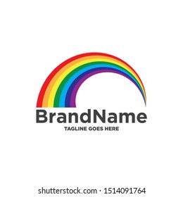 Rainbow logo illustration. Simple design on white background.