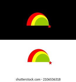 Rainbow logo illustration. Simple design on white background.