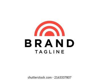Rainbow Logo isolated on white background. Flat Vector Logo Design Template element
