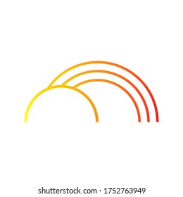 rainbow logo in radiant curved lines in orange colors