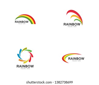 Rainbow logo template vector icon illustration design 